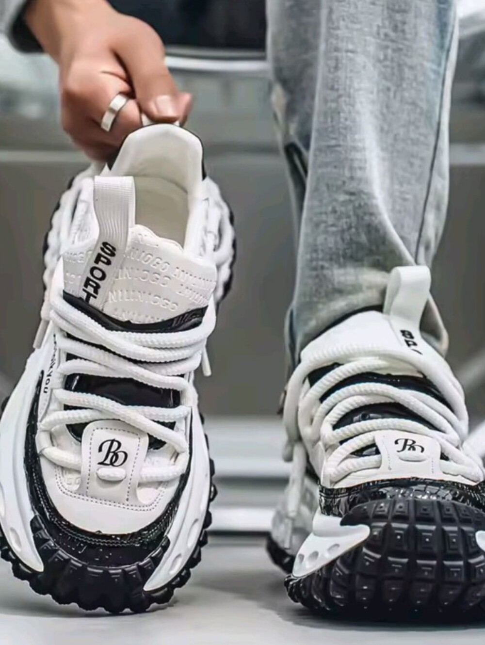 Men's Spring Summer New Fashionable Versatile Thicked Sole Height Increasing Sho
